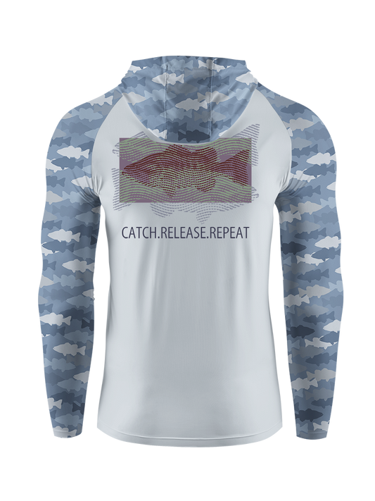 Fishing Dreams in Fingerprints UPF Hoodie