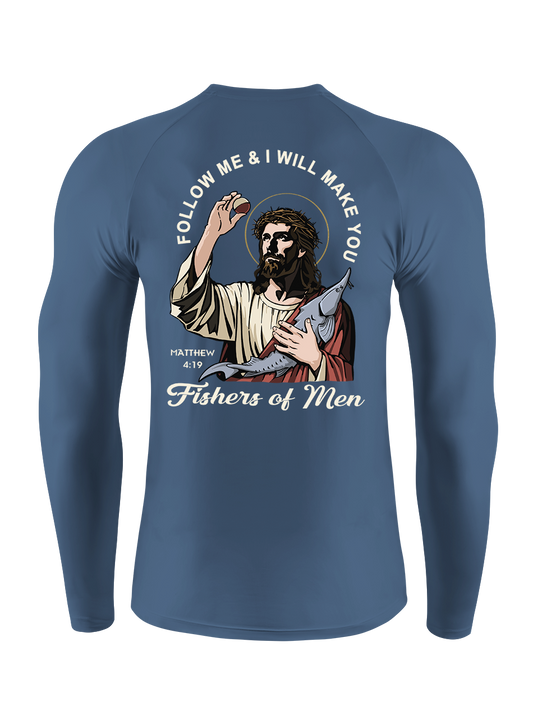 Follow Jesus and Become Fishers of Men UPF Long Sleeve Shirt