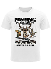 Fishing Solves Most My Problems Hunting Solves The Rest Unisex Classic Cotton Tee