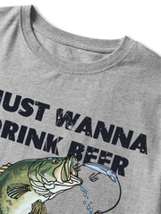 I Just Wanna Drink Beer and Jerk My Rod Unisex Classic Cotton Tee