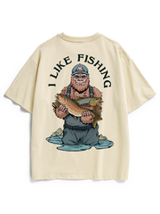 Bigfoot Loves Trout Unisex Heavyweight Cotton T-Shirt