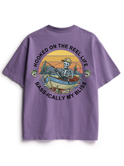 Hooked on the Reel Life Unisex Heavyweight Cotton T-Shirt