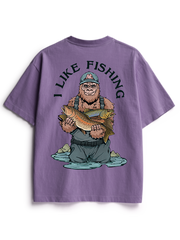 Bigfoot Loves Trout Unisex Heavyweight Cotton T-Shirt
