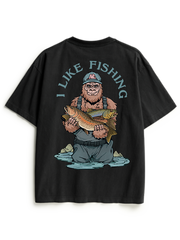 Bigfoot Loves Trout Unisex Heavyweight Cotton T-Shirt