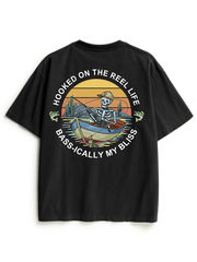 Hooked on the Reel Life Unisex Heavyweight Cotton T-Shirt