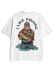 Bigfoot Loves Trout Unisex Heavyweight Cotton T-Shirt
