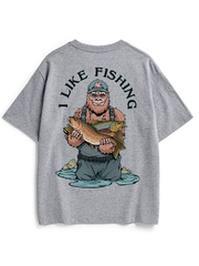 Bigfoot Loves Trout Unisex Heavyweight Cotton T-Shirt