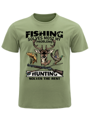 Fishing Solves Most My Problems Hunting Solves The Rest Unisex Classic Cotton Tee