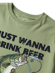 I Just Wanna Drink Beer and Jerk My Rod Unisex Classic Cotton Tee
