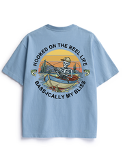 Hooked on the Reel Life Unisex Heavyweight Cotton T-Shirt