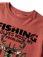 Fishing Solves Most My Problems Hunting Solves The Rest Unisex Classic Cotton Tee