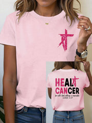 Camiseta inspiradora para mujeres con concienciación sobre el cáncer de mama y sanación del cáncer (Lucas 1:37)