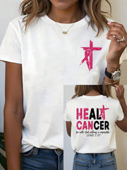 Camiseta inspiradora para mujeres con concienciación sobre el cáncer de mama y sanación del cáncer (Lucas 1:37)