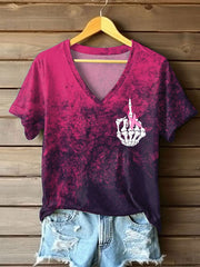 Camiseta estampada para mujer sobre la concienciación del cáncer de mama