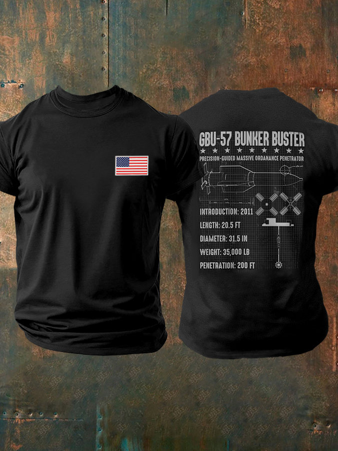 Men's GBU-57 Bunker Buster Printed T-shirt