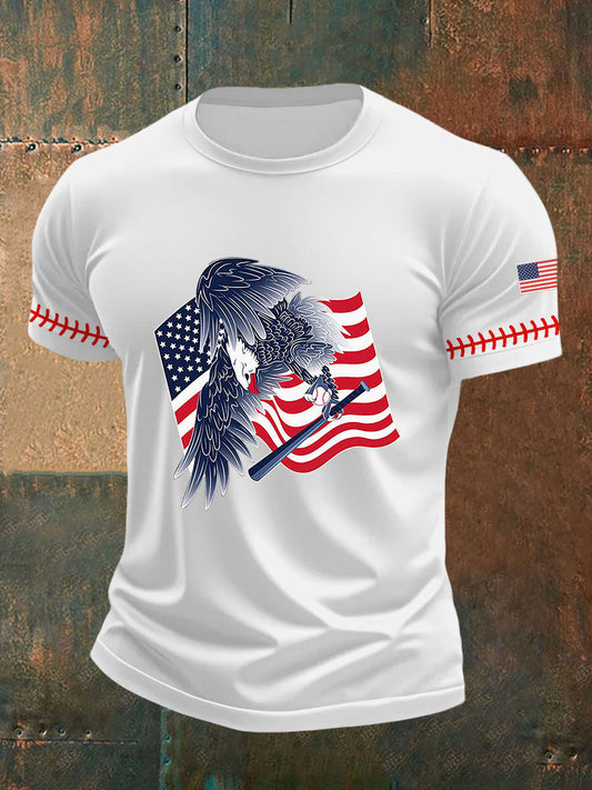 Men's Baseball Print Casual T-Shirt