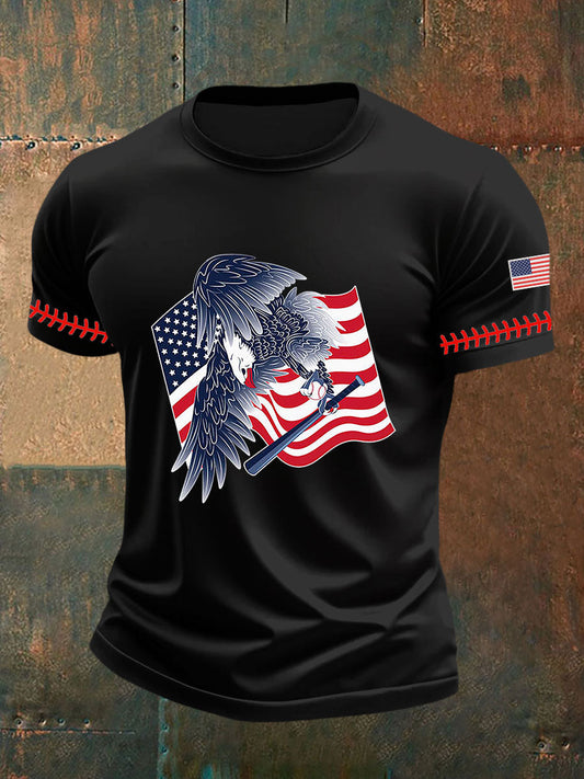 Men's Baseball Print Casual T-Shirt