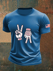 Men's Baseball Print Casual T-Shirt