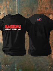Men's Baseball Print Casual T-Shirt