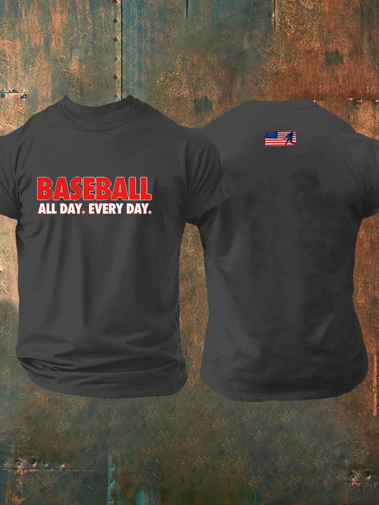 Men's Baseball Print Casual T-Shirt