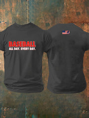 Men's Baseball Print Casual T-Shirt