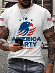 Men's American Party Printed Short-Sleeved T-shirt