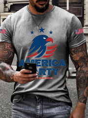 Men's American Party Printed Short-Sleeved T-shirt