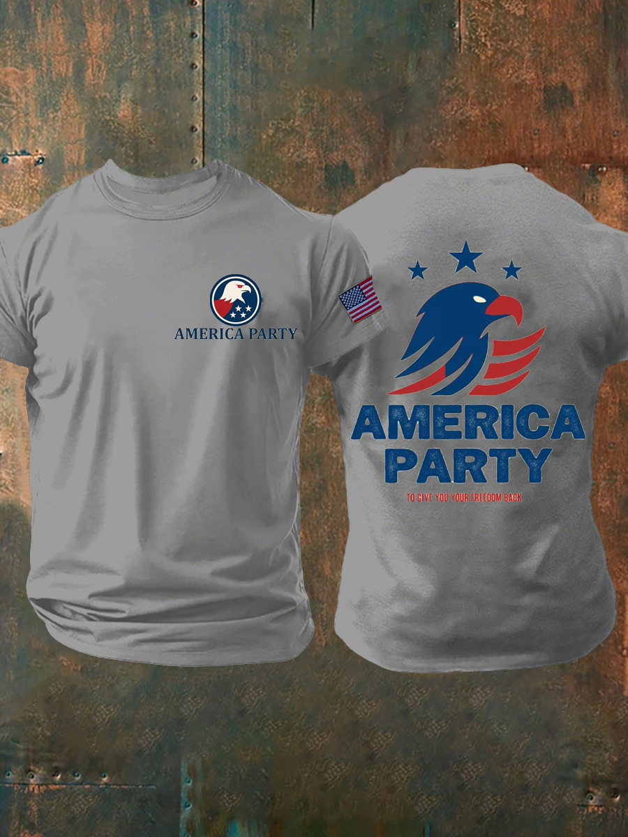Men's American Party Printed Short-Sleeved T-shirt