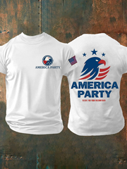 Men's American Party Printed Short-Sleeved T-shirt