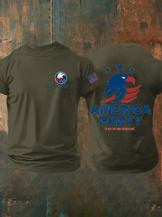Men's American Party Printed Short-Sleeved T-shirt
