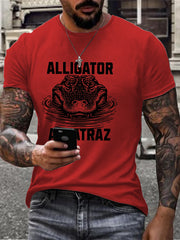 Men's Alligator Alcatraz Funny Florida Everglades Dark Humor Printed T-shirt