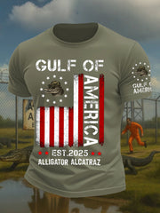 Men's Alligator Alcatraz Funny Florida Everglades Dark Humor Printed T-shirt