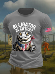 Men's Alligator Alcatraz Funny Florida Everglades Dark Humor Printed T-shirt