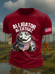 Men's Alligator Alcatraz Funny Florida Everglades Dark Humor Printed T-shirt