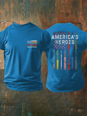Men's America's Heroes Printed Casual T-Shirt