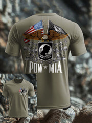 Men's Pow-Mia Flag Veteran Printed T-shirt