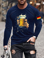Men's CrewGerman Oktoberfest In Munich Printed Long Sleeve T-Shirt