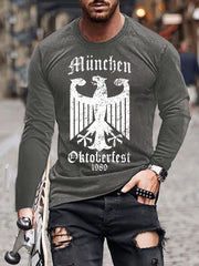 Men's CrewGerman Oktoberfest In Munich Printed Long Sleeve T-Shirt