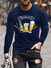 Men's CrewGerman Oktoberfest In Munich Printed Long Sleeve T-Shirt