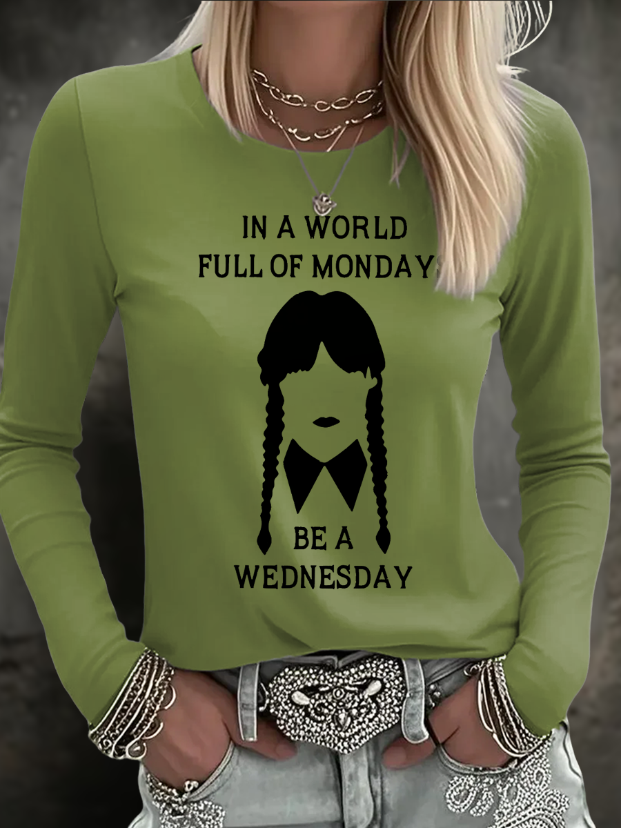 Women's Halloween Be A WednesdayPrintedT-shirt