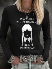 Women's Halloween Be A WednesdayPrintedT-shirt