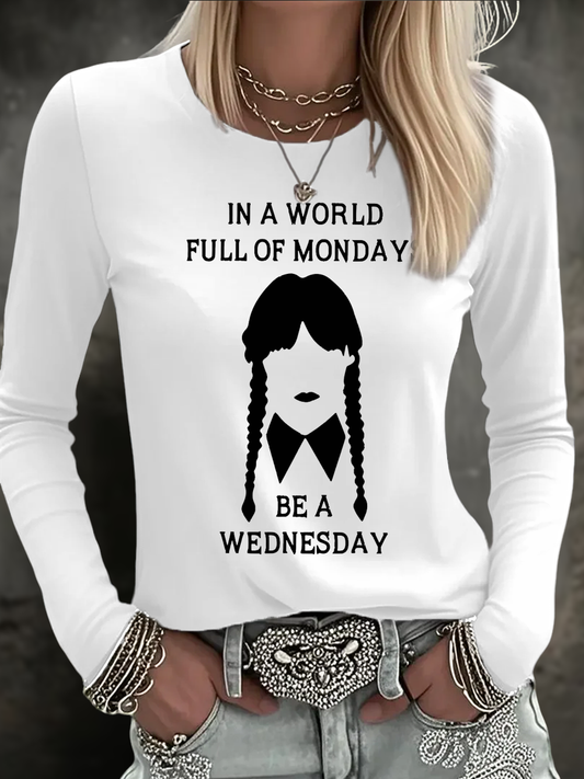 Women's Halloween Be A WednesdayPrintedT-shirt
