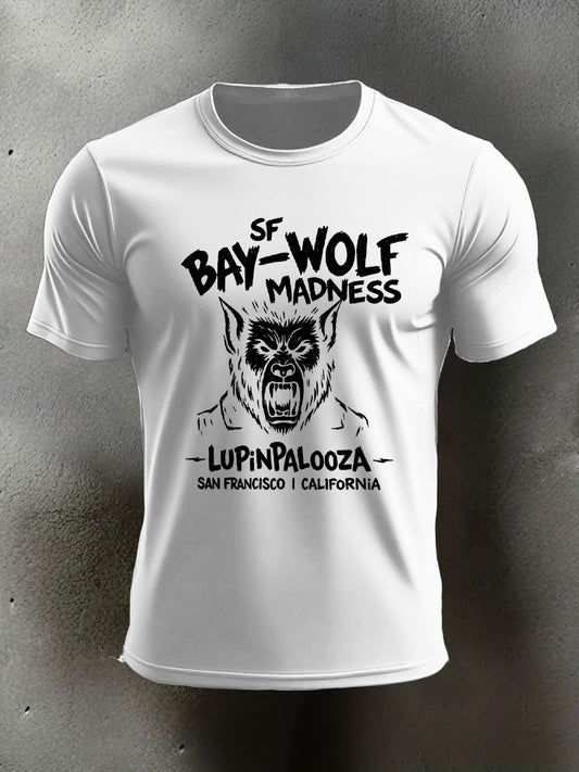 Men's Halloween Wolf Spirit Printed T-shirt