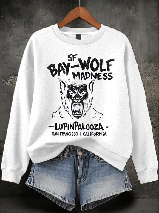 Women's Halloween Wolf Spirit Printed Sweatshirt