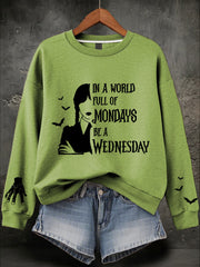 Women's Halloween Be A Wednesday Printed Sweatshirt