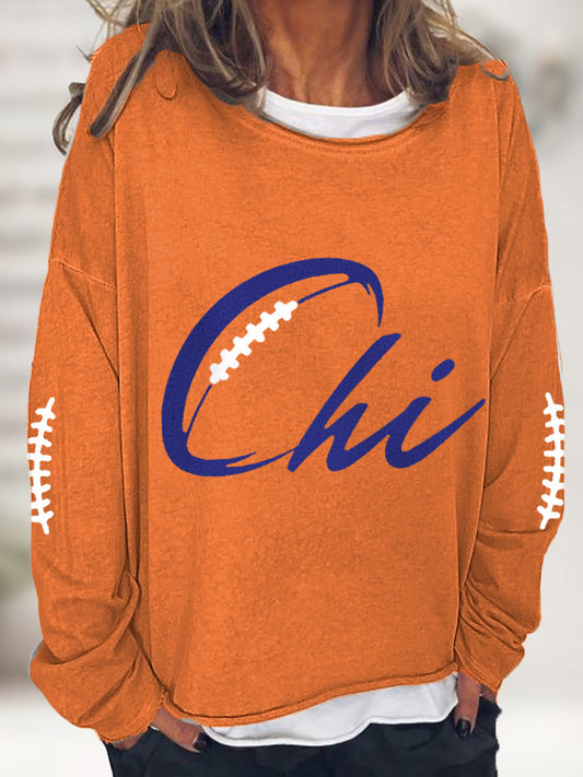 Women's Football Fans Lovers Gameday Casual Sweatshirt
